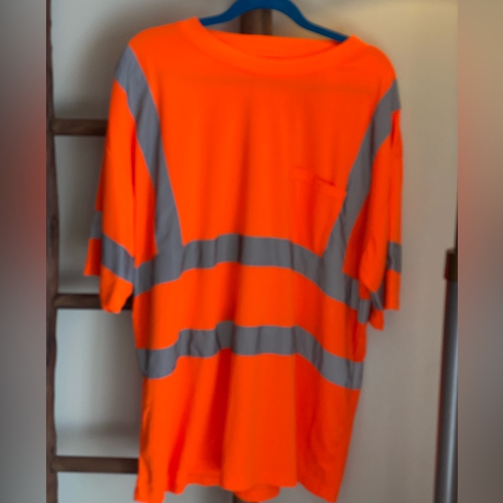 SAFETY High-Visibility Orange and Gray Men's Shirt NEW without tag